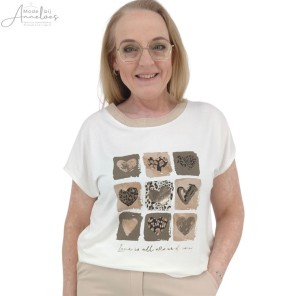 Z Enjoy T-shirt KM frontprint ecru